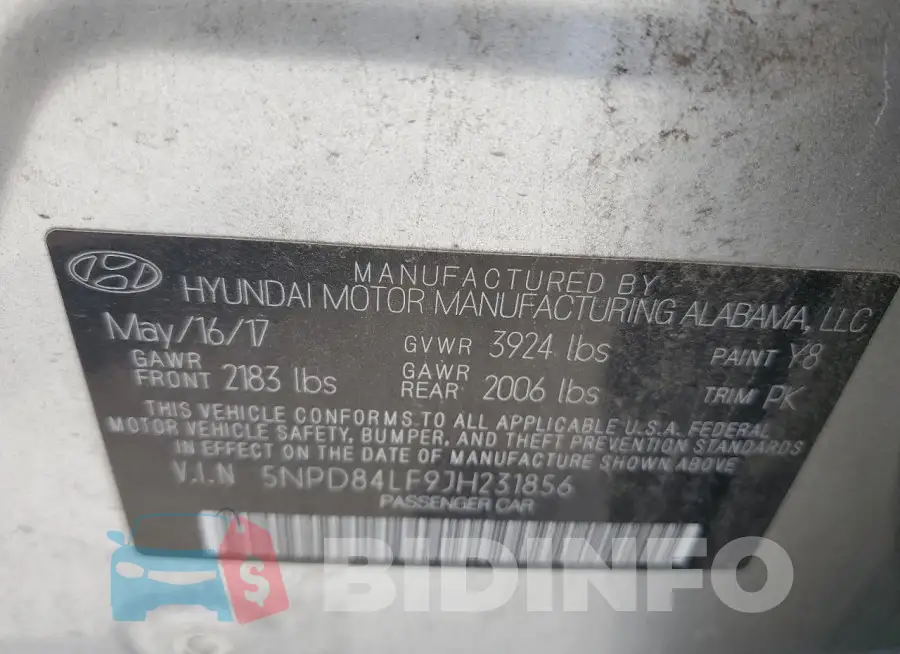 5NPD84LF9JH231856 Photo# 13