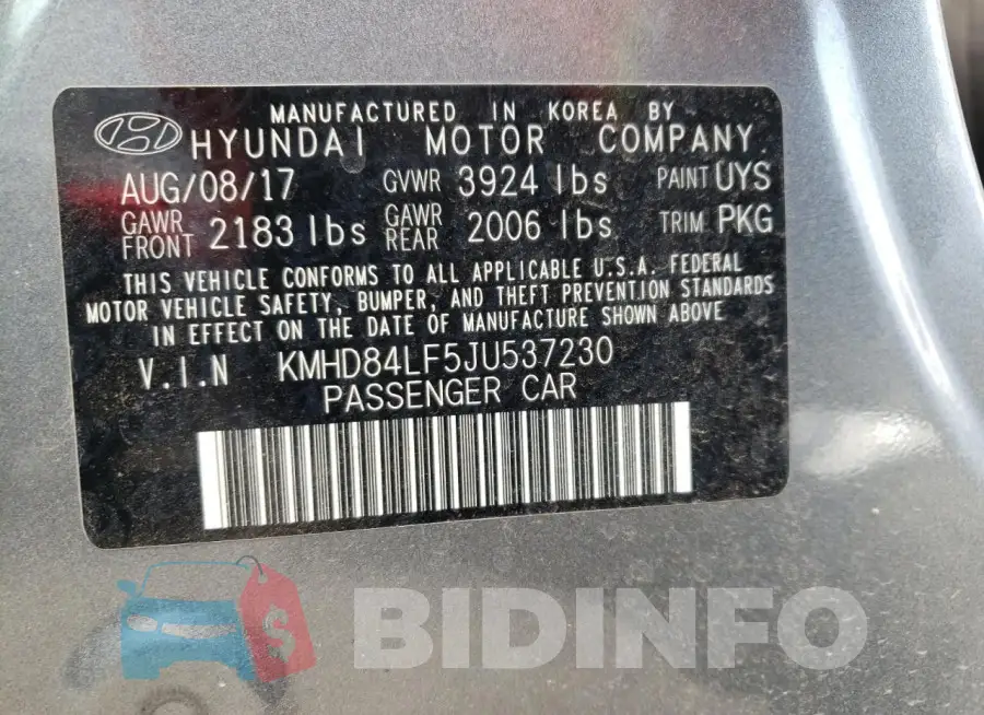 KMHD84LF5JU537230 Photo# 13