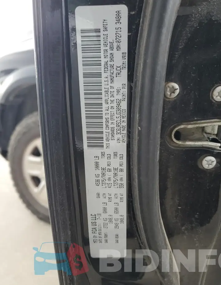 3C6UR5CL5JG309462 Photo# 12