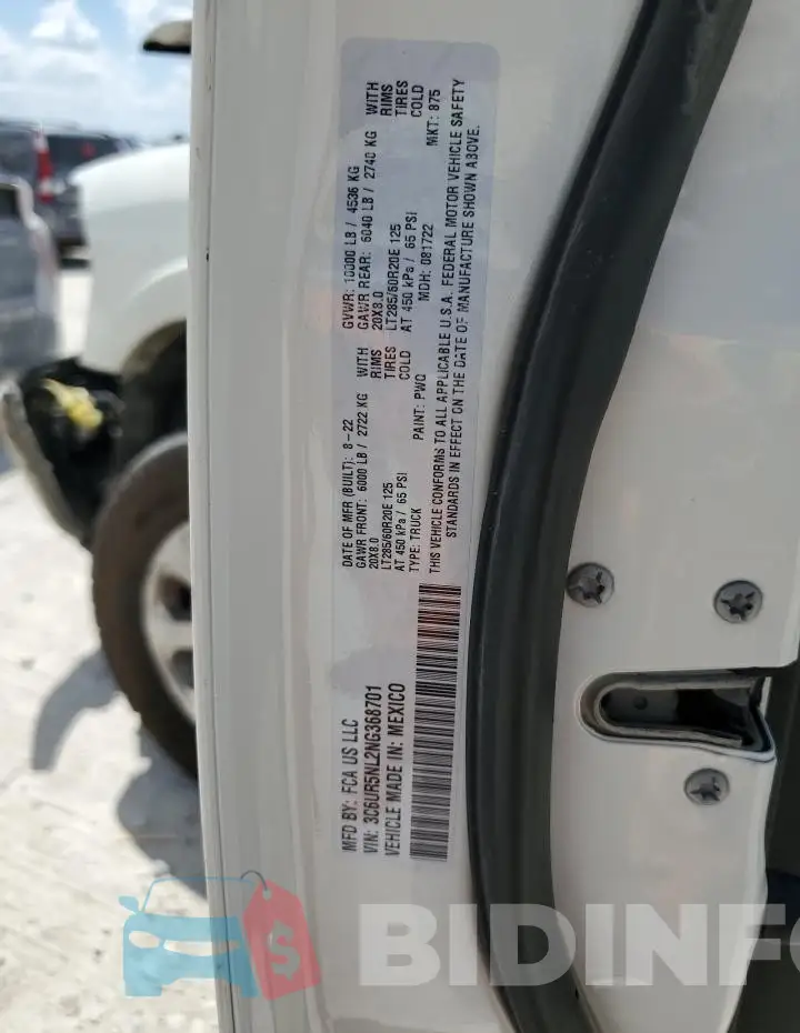 3C6UR5NL2NG368701 Photo# 12