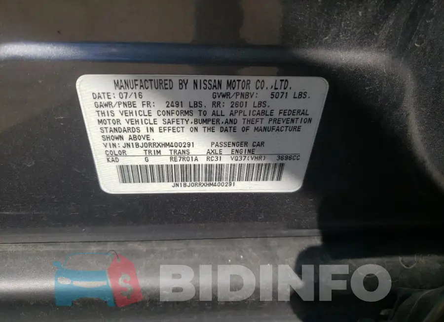 JN1BJ0RRXHM400291 Photo# 13