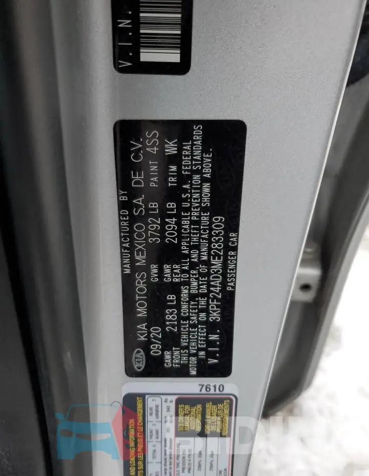 3KPF24AD3ME283309 Photo# 12