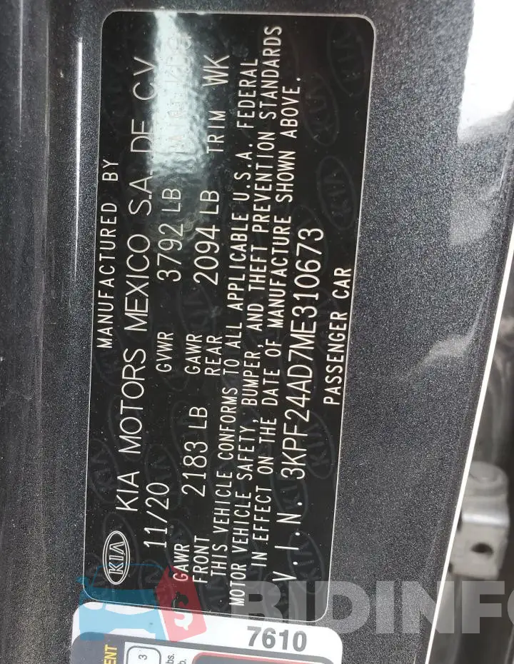 3KPF24AD7ME310673 Photo# 12