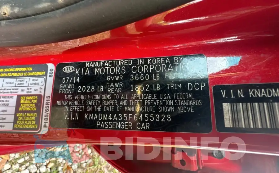 KNADM4A35F6455323 Photo# 10