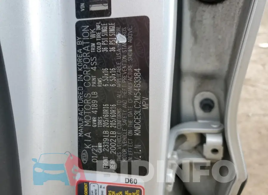 KNDCE3LC2M5463384 Photo# 12