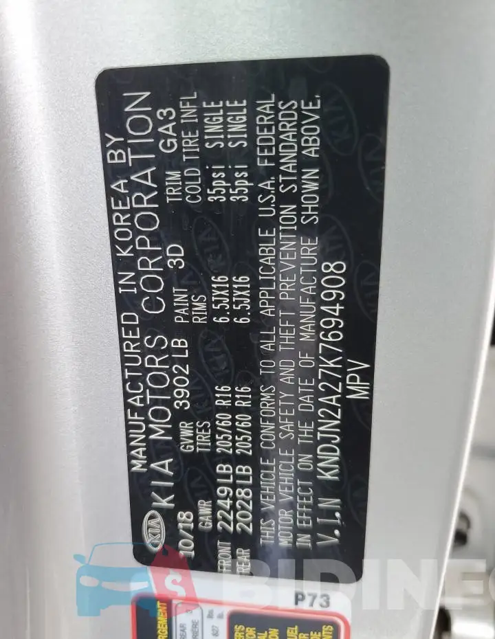 KNDJN2A27K7694908 Photo# 13