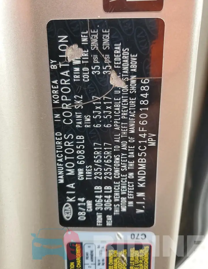 KNDMB5C14F6018486 Photo# 13