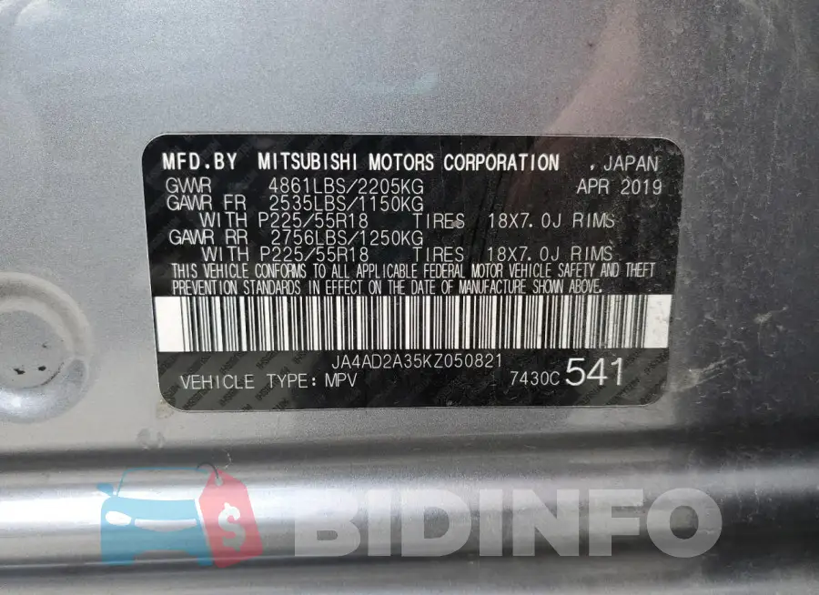 JA4AD2A35KZ050821 Photo# 13