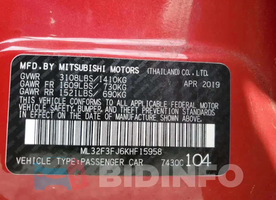 ML32F3FJ6KHF15958 Photo# 12