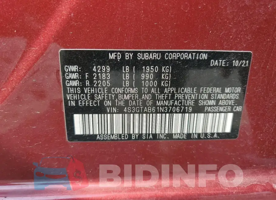 4S3GTAB61N3706719 Photo# 13