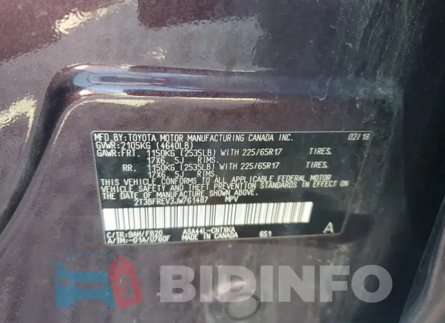 2T3BFREV3JW761487 Photo# 13