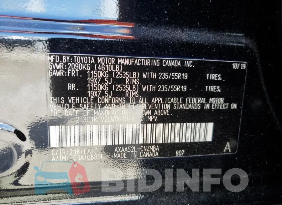 2T3C1RFV2LW061948 Photo# 13