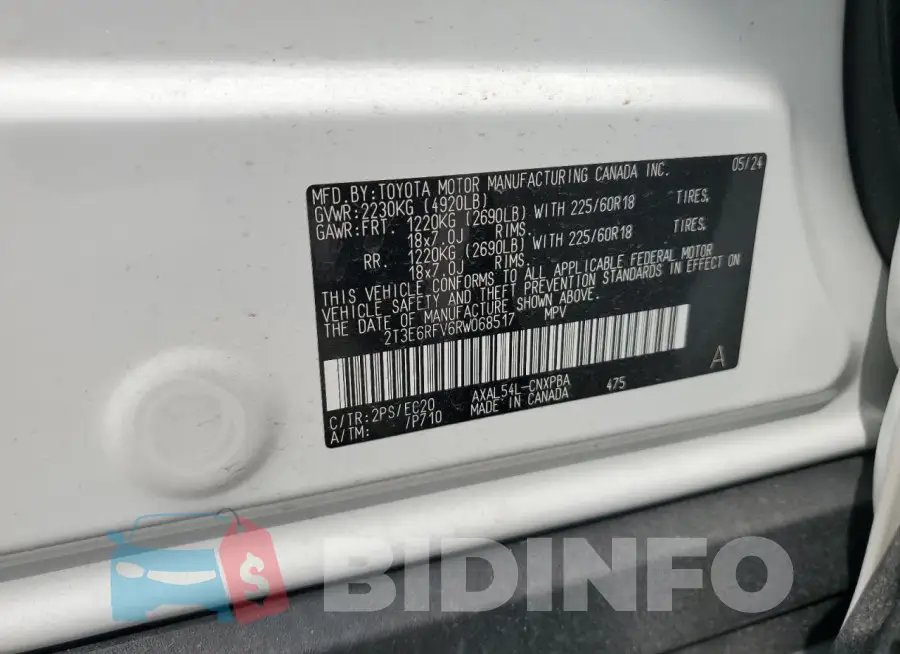 2T3E6RFV6RW068517 Photo# 12