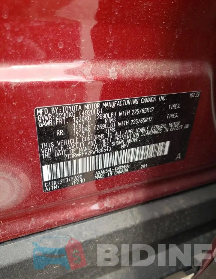 2T3RWRFV2RW188543 Photo# 13