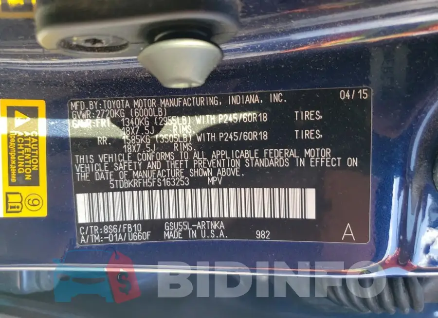 5TDBKRFH5FS163253 Photo# 12