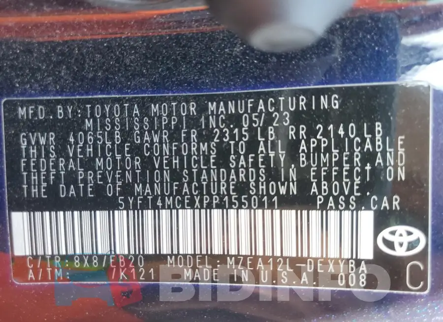 5YFT4MCEXPP155011 Photo# 12