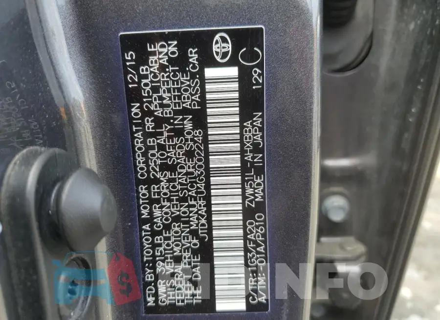 JTDKARFU4G3002248 Photo# 12