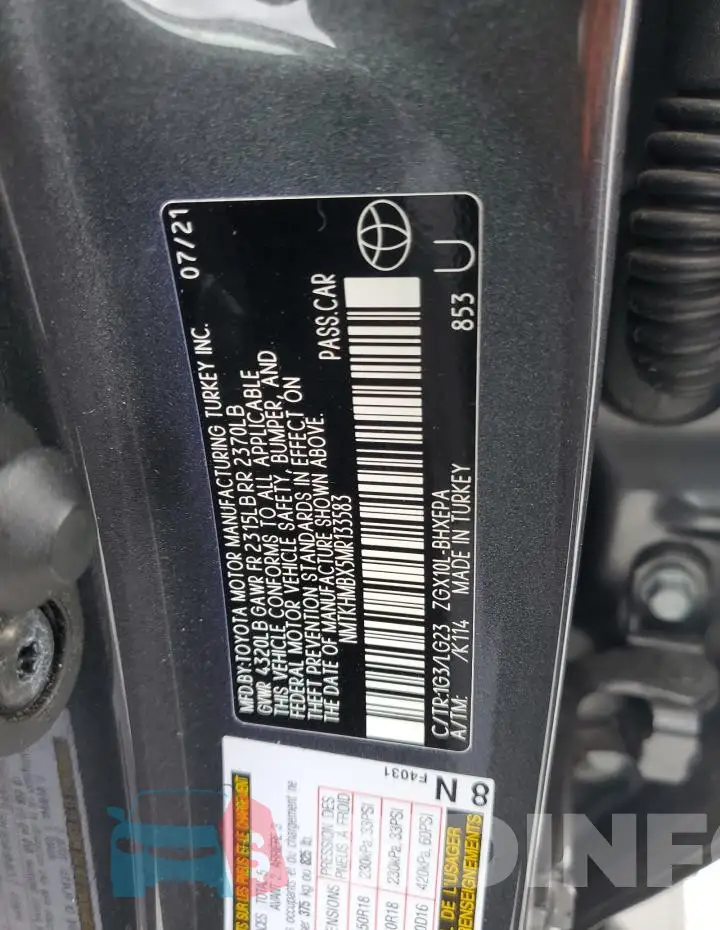 NMTKHMBX5MR133583 Photo# 13