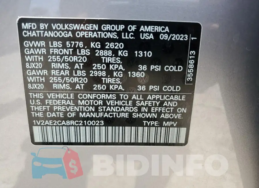 1V2AE2CA8RC210023 Photo# 14