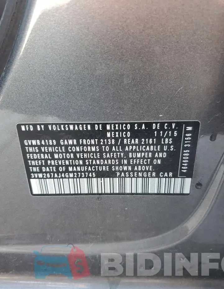 3VW267AJ4GM273745 Photo# 12