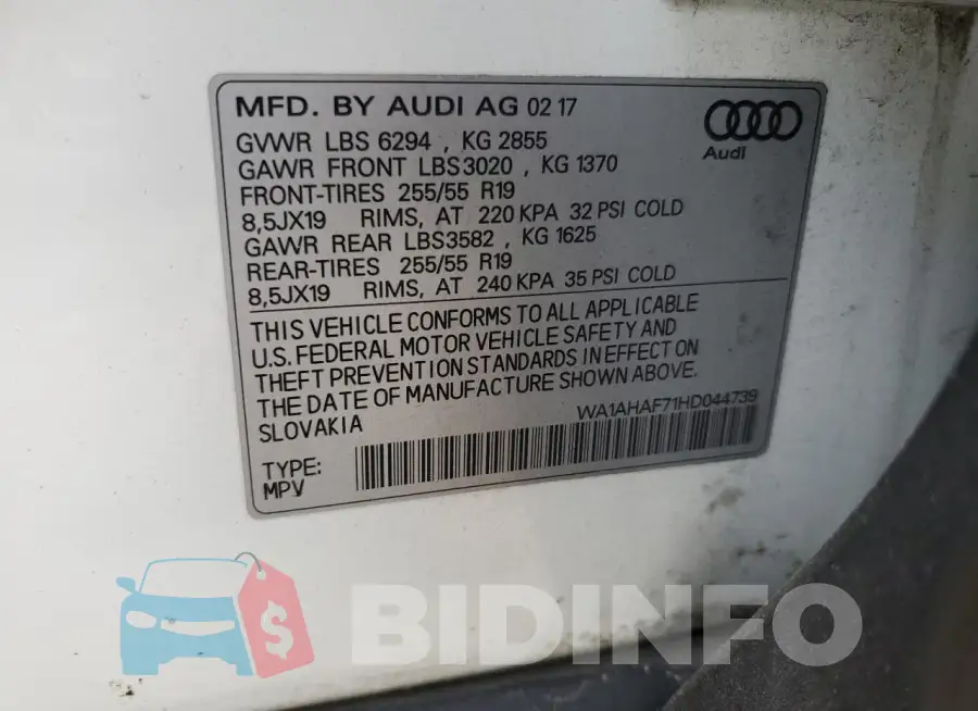 WA1AHAF71HD044739 Photo# 13