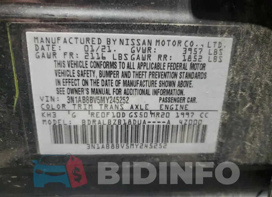 3N1AB8BV5MY245252 Photo# 12
