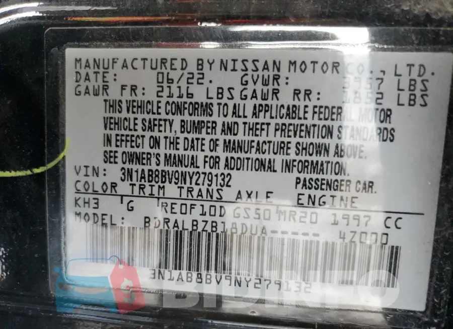 3N1AB8BV9NY279132 Photo# 13