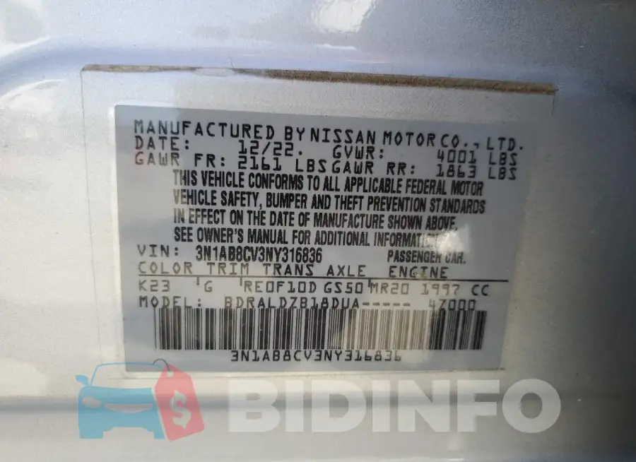 3N1AB8CV3NY316836 Photo# 12