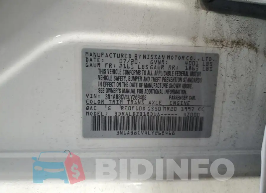 3N1AB8CV4LY268468 Photo# 13
