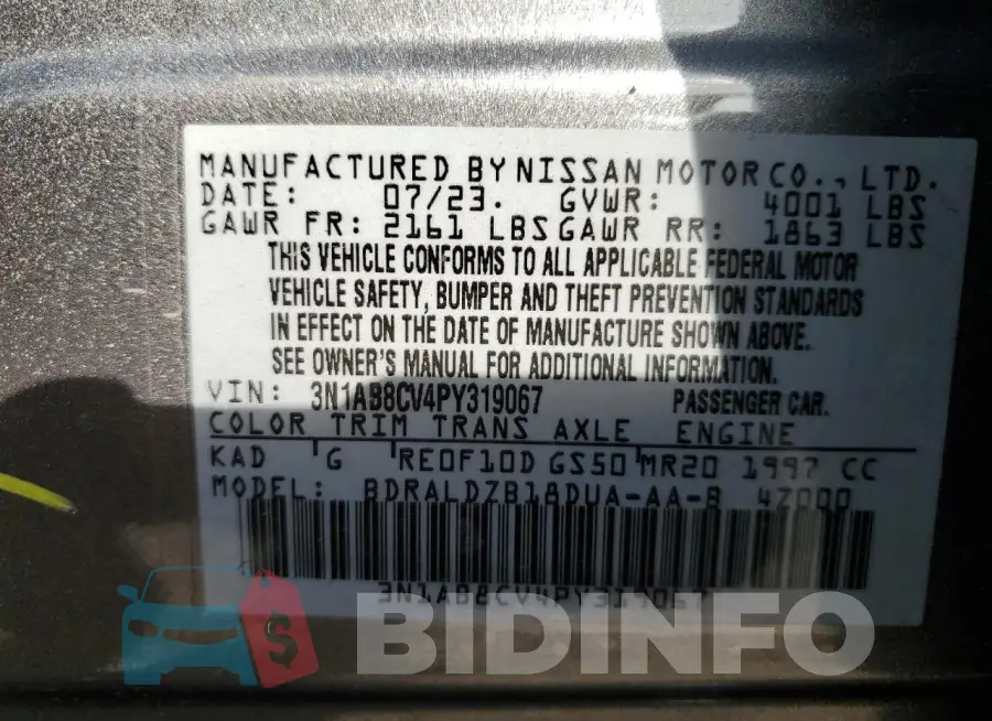 3N1AB8CV4PY319067 Photo# 12
