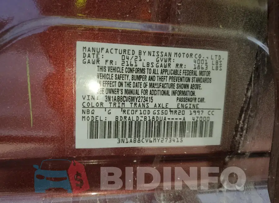 3N1AB8CV6MY273415 Photo# 13