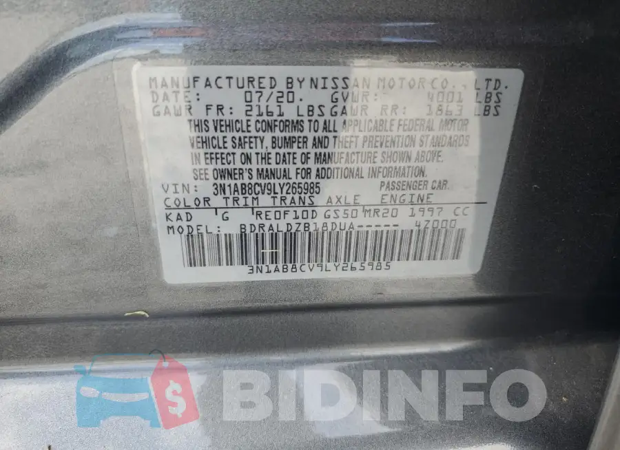 3N1AB8CV9LY265985 Photo# 13