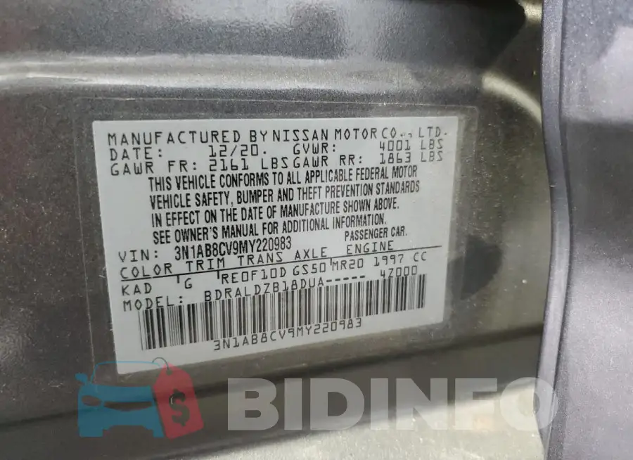 3N1AB8CV9MY220983 Photo# 12