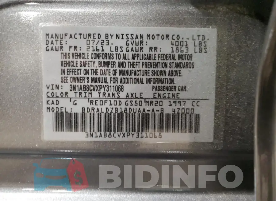 3N1AB8CVXPY311068 Photo# 12