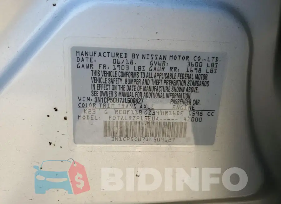 3N1CP5CU7JL509627 Photo# 12