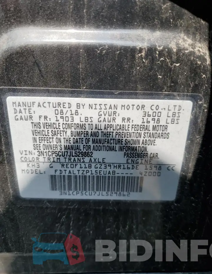 3N1CP5CU7JL529862 Photo# 13