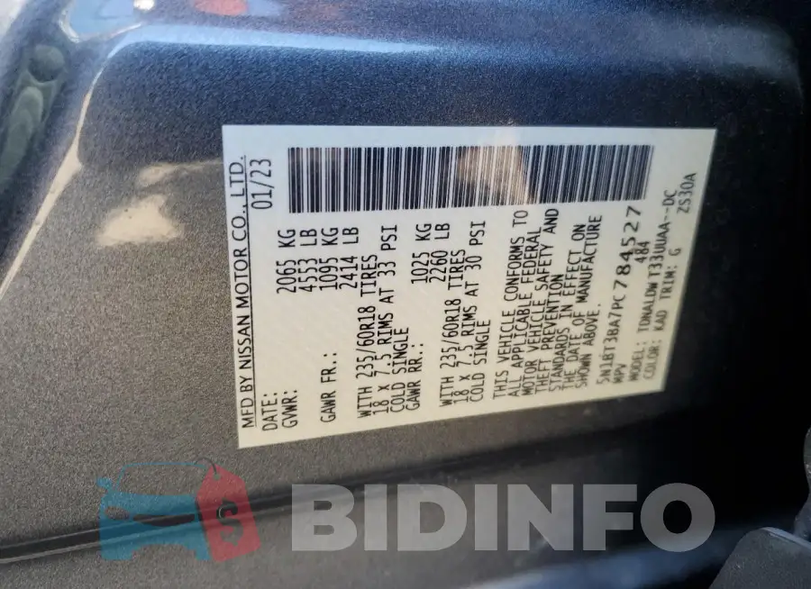5N1BT3BA7PC784527 Photo# 14