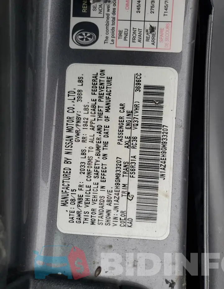 JN1AZ4EH9GM933207 Photo# 12