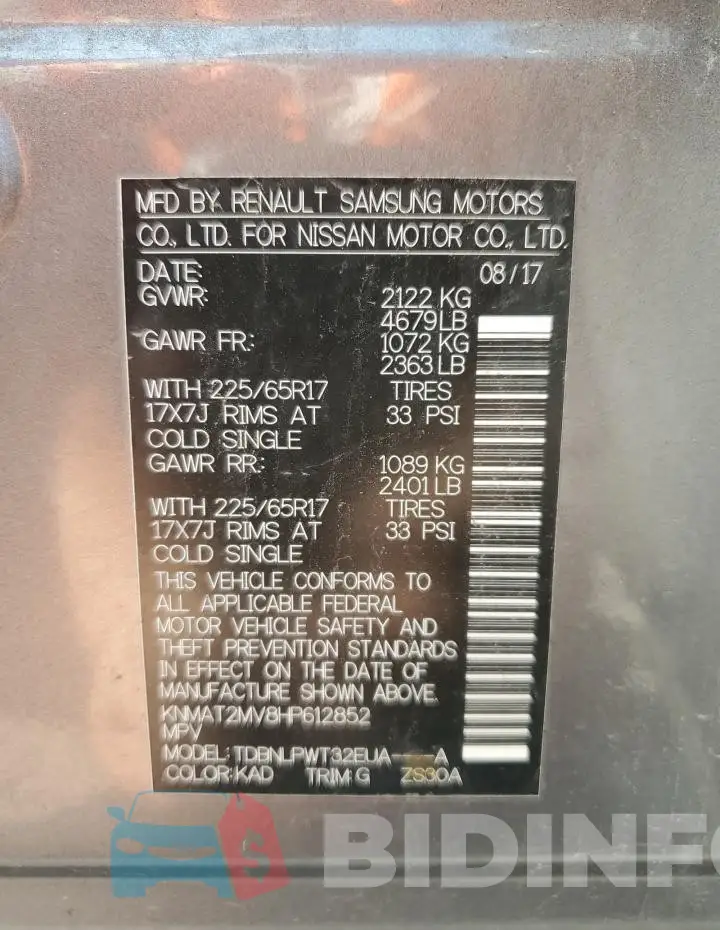 KNMAT2MV8HP612852 Photo# 13