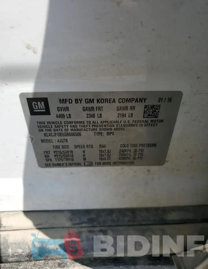KL4CJFSB8GB606506 Photo# 13