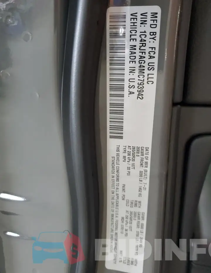 1C4RJFAG4MC793942 Photo# 14
