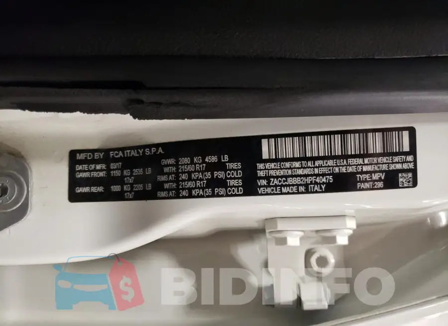 ZACCJBBB2HPF40475 Photo# 13