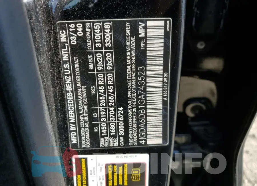 4JGDA6DB1GA743523 Photo# 14