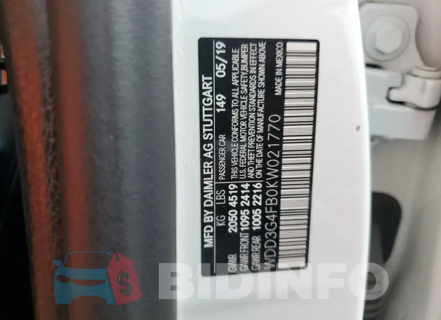 WDD3G4FB0KW021770 Photo# 12