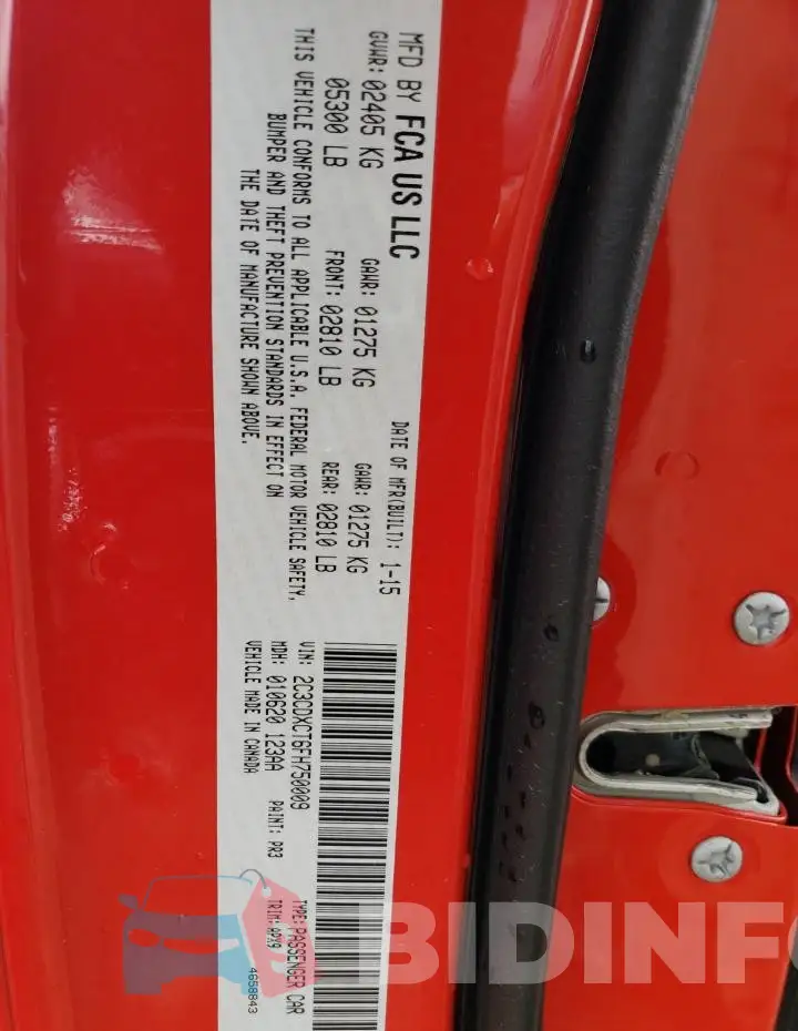 2C3CDXCT6FH750009 Photo# 13