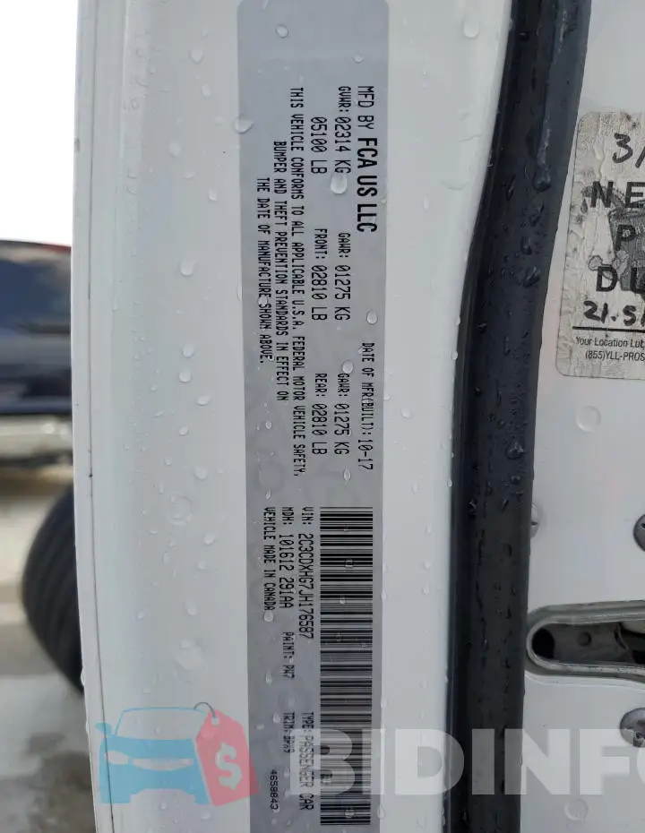 2C3CDXHG7JH176587 Photo# 13