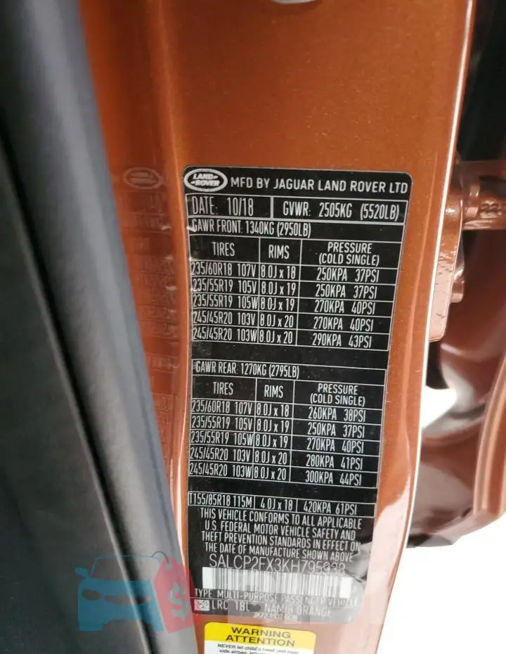 SALCP2FX3KH795938 Photo# 12