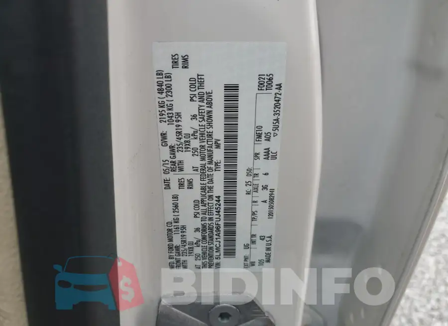 5LMCJ1A96FUJ45244 Photo# 13