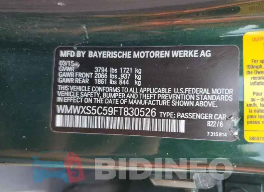 WMWXS5C59FT830526 Photo# 13
