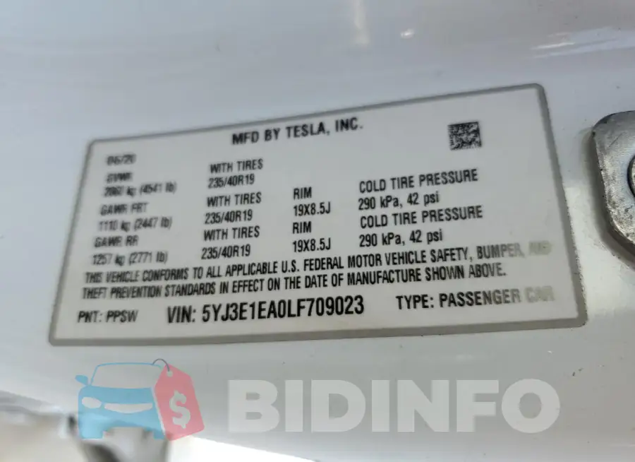 5YJ3E1EA0LF709023 Photo# 12